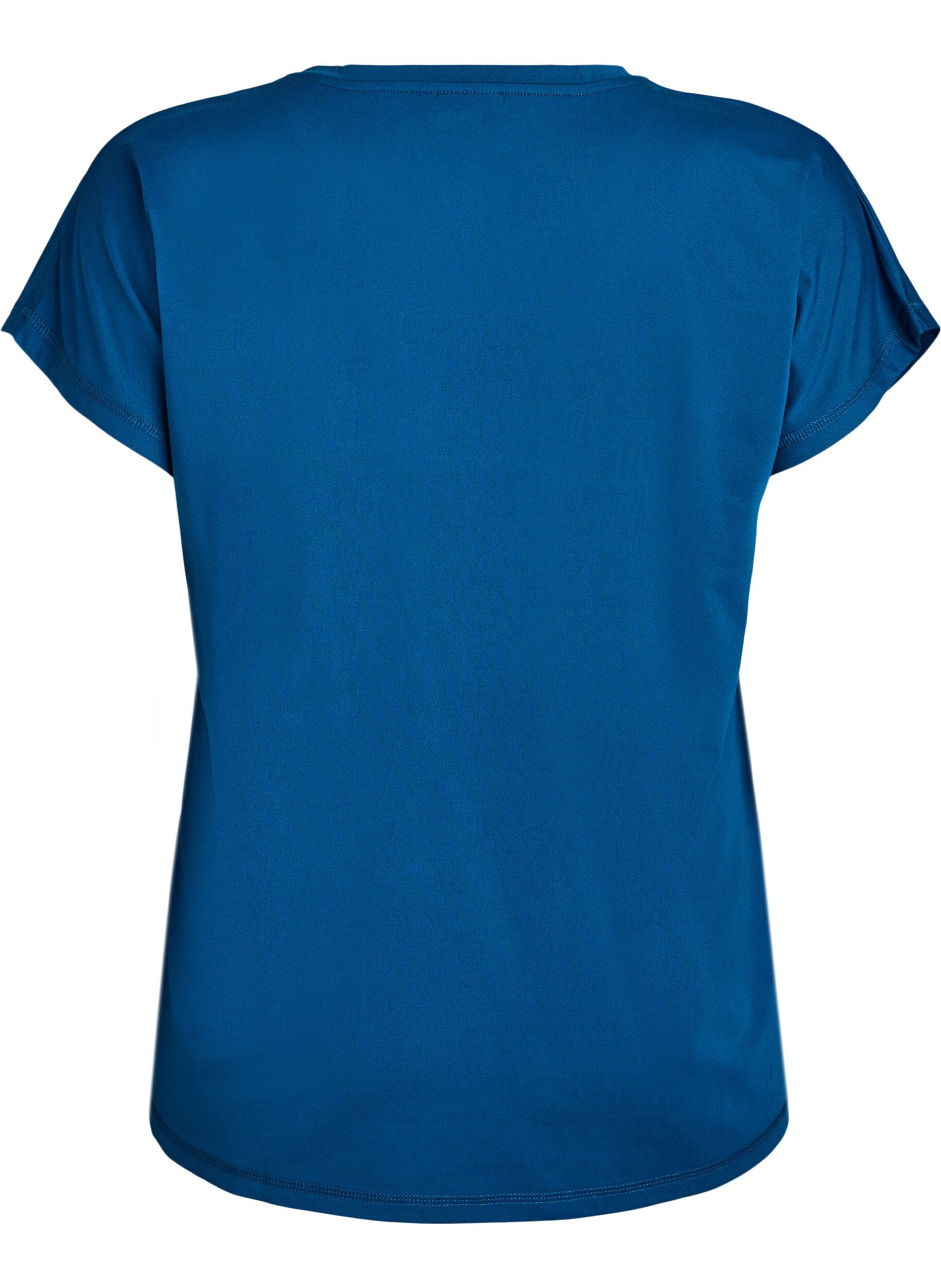 Zizzi T-shirt de sport couleur unie, Bleu, Packshot image number 1