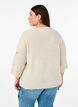 Gebreide blouse met hartjes en 3/4 mouwen, Beige, Model image number 2