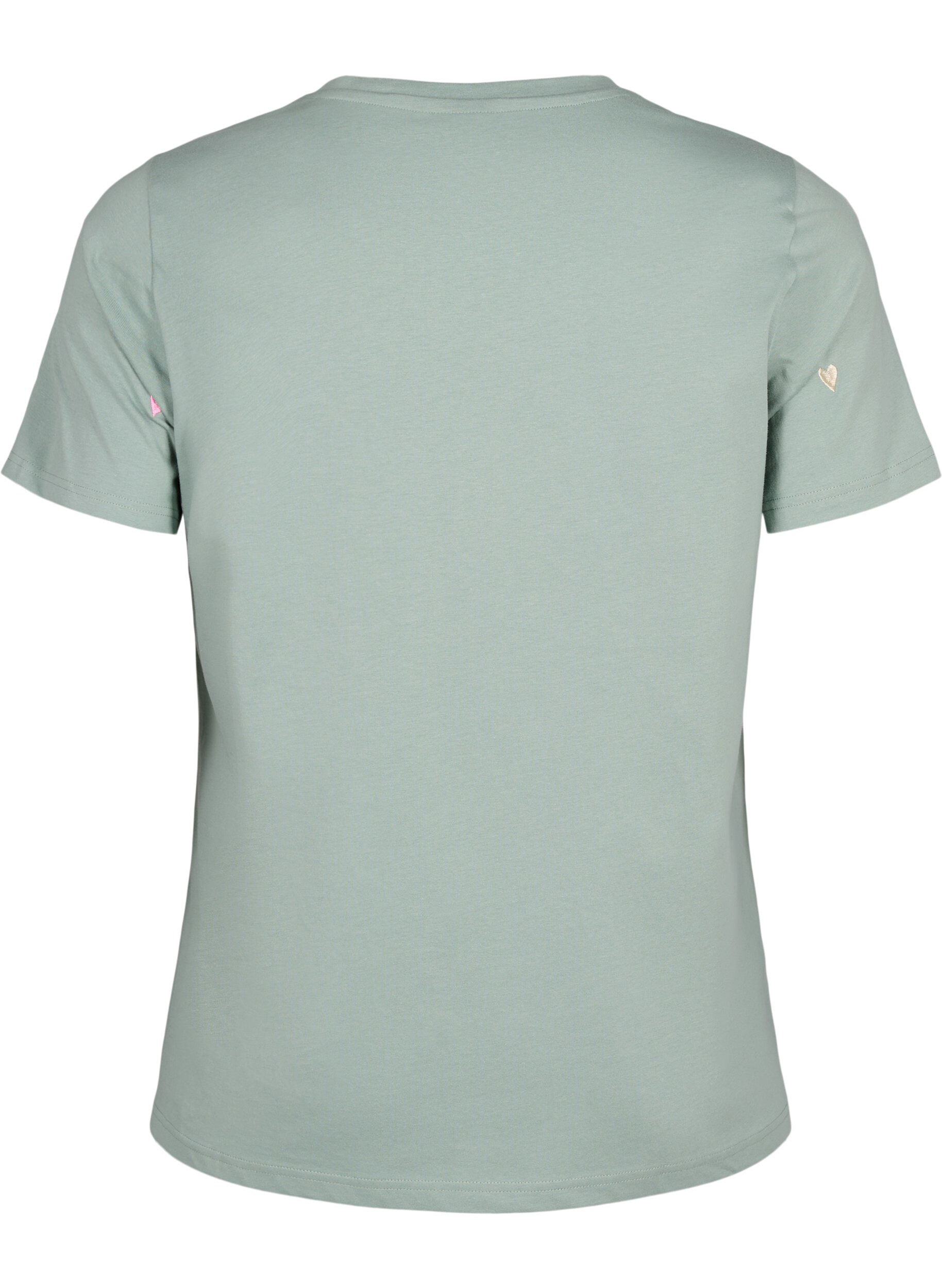 ZizziT-shirt van biologisch katoen met hartjes, Chinois G. Love Emb., Packshot image number 1