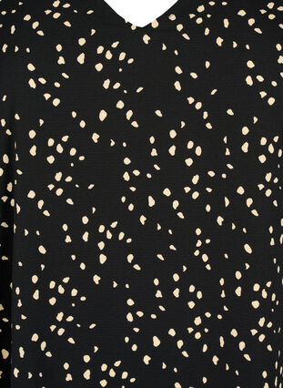 Robe à col en V avec imprimé, Black Dot AOP, Packshot image number 2