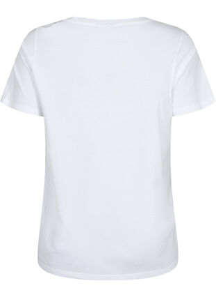 T-shirt in katoen met anglaise borduurwerk, Bright White, Packshot image number 1