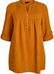 Tunique en mousseline de coton avec broderie anglaise, Orange, Packshot image number 0