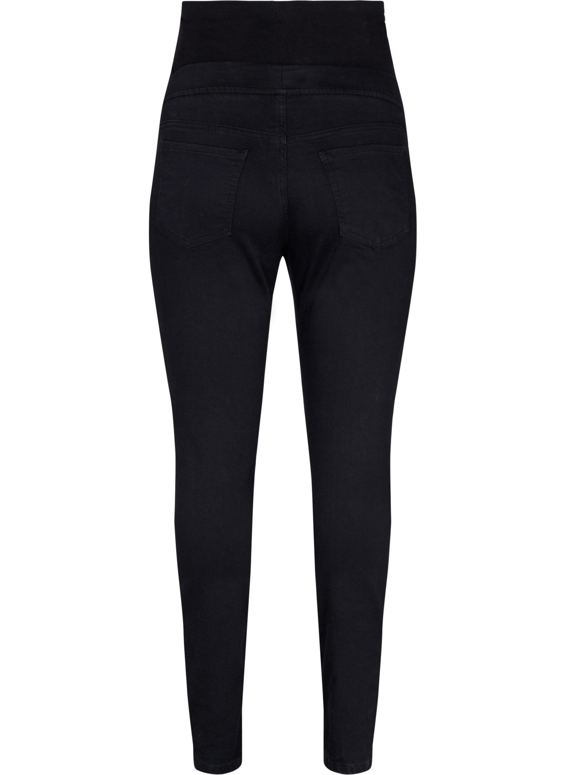 Zizzi Pantalon de grossesse en coton m&eacute;lang&eacute;, Noir, Packshot image number 1