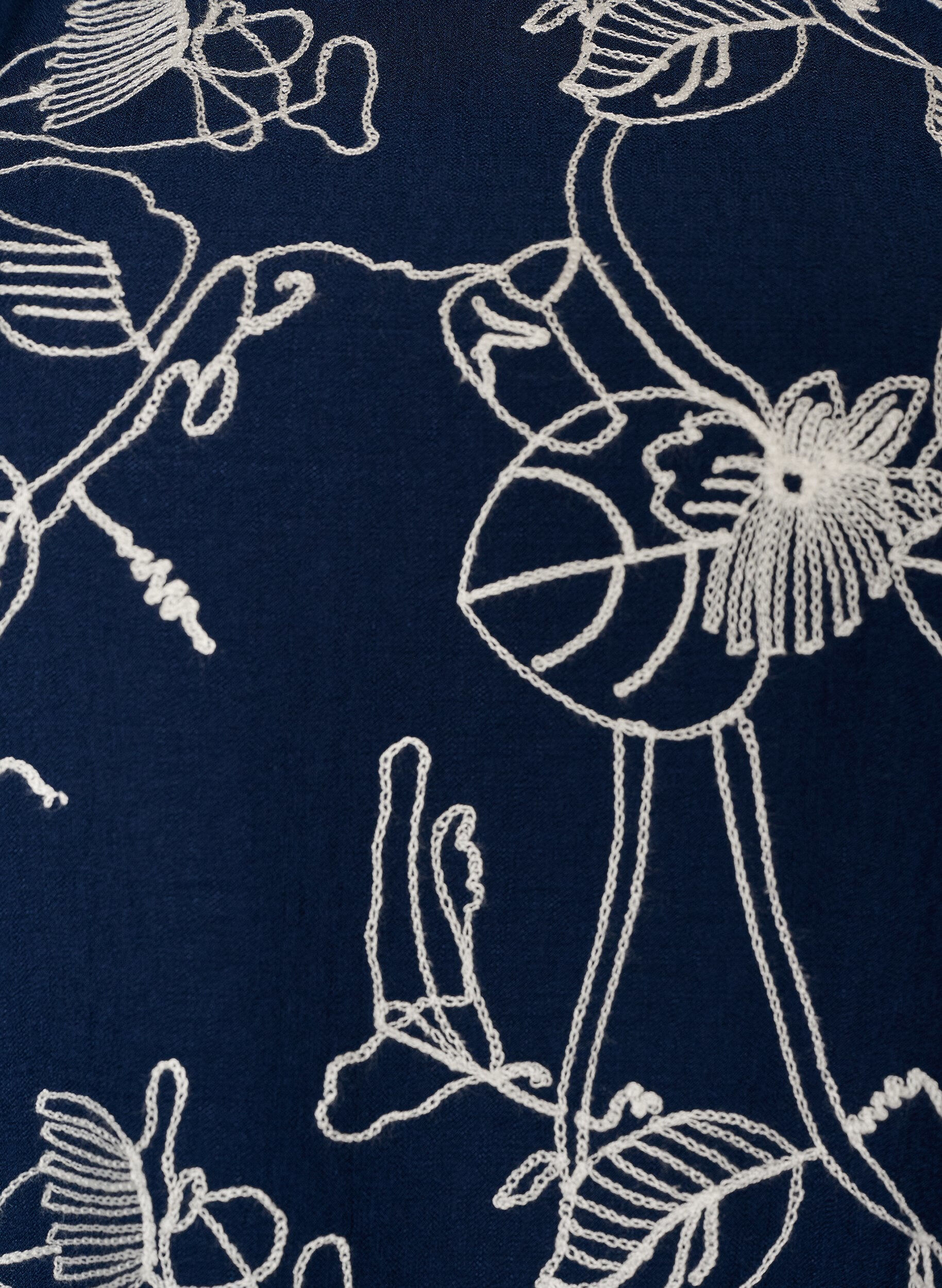 ZizziKorte A-lijn jurk met geborduurd patroon, Blauw, Packshot image number 2