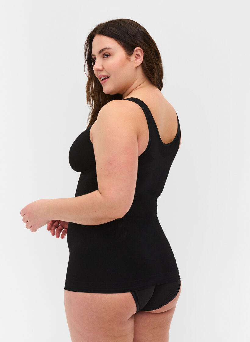 Shapewear top met kanten detail, Black, Model image number 1