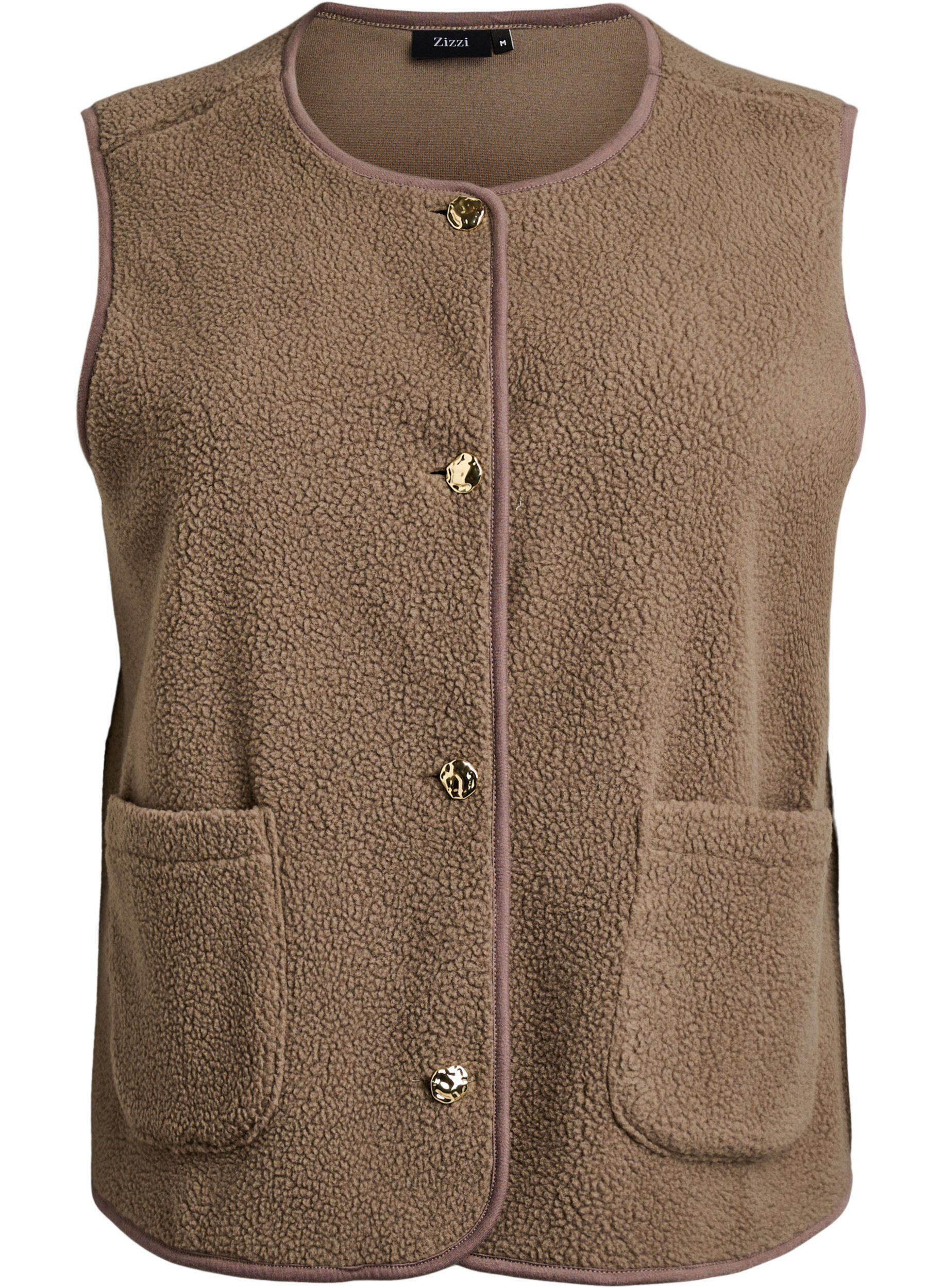 Gilet teddy avec boutons et poches