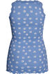 Top avec imprim&eacute; et bord en dentelle, Bleu, Packshot image number 1