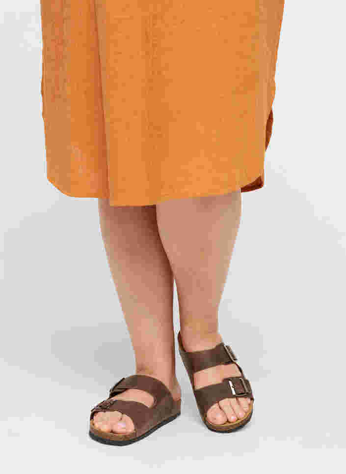 Sandales en cuir avec boucles réglables, Brown, Model image number 0