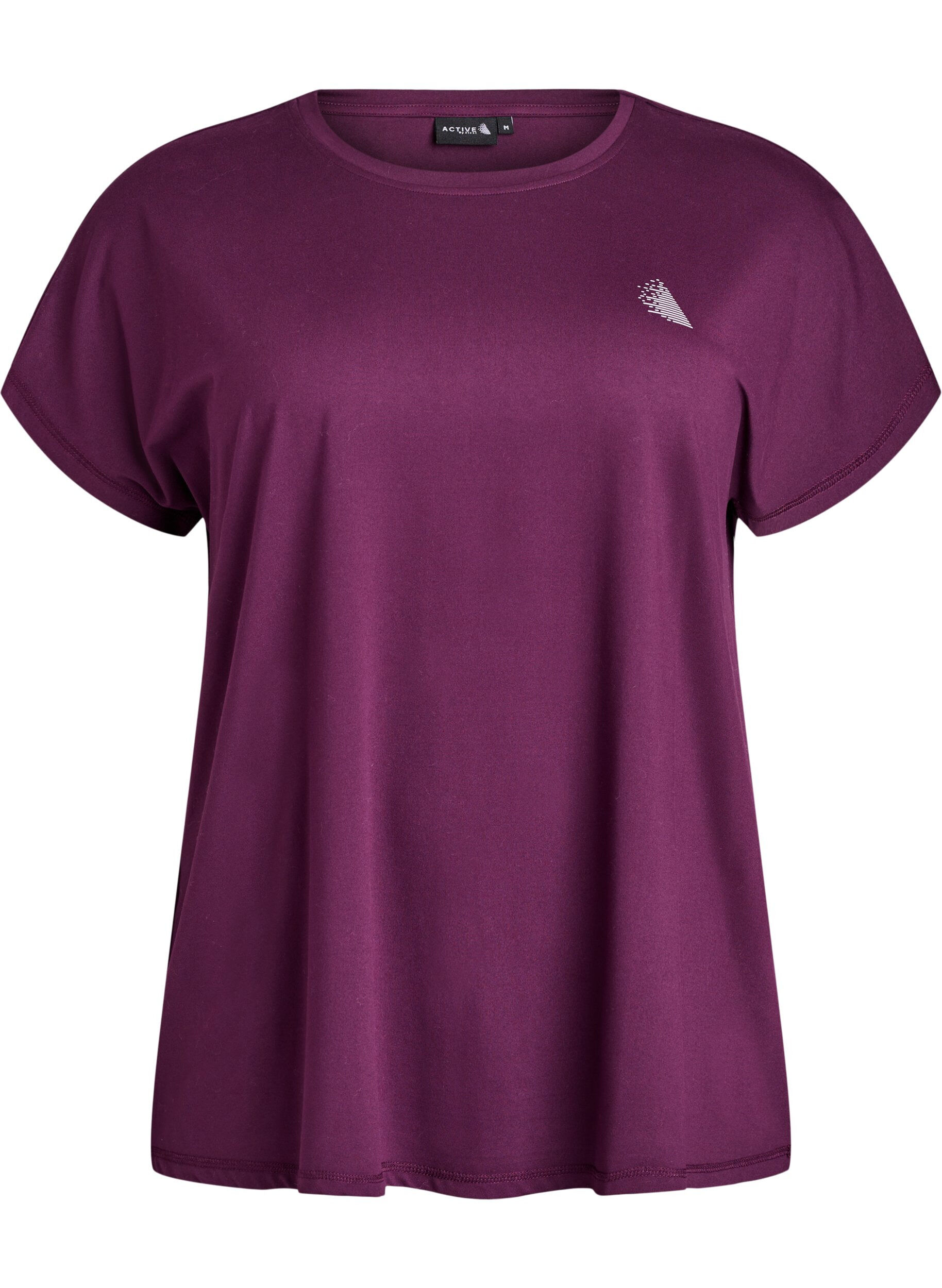 ZizziEffen gekleurd trainingsshirt, Paars, Packshot image number 0