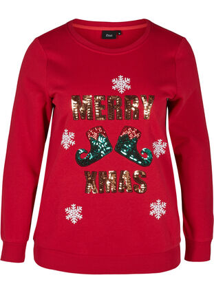 Kerst sweatshirt, Red Merry Xmas , Packshot image number 0