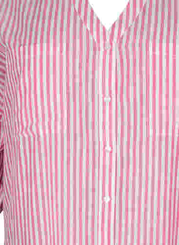 Gestreepte tuniek met v-hals en knopen, Beetroot Stripe, Packshot image number 2