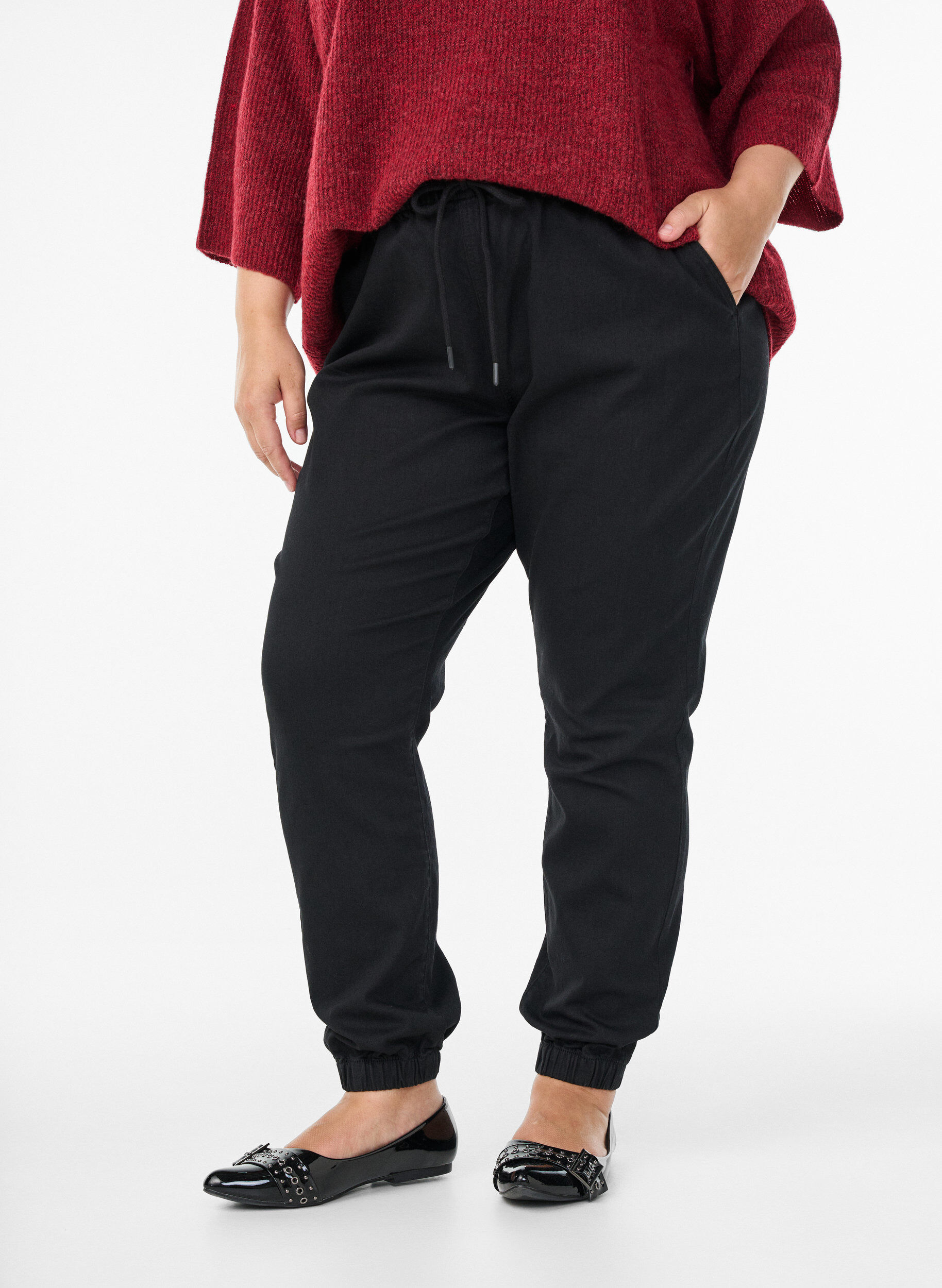 ZizziPantalon de jogging en denim avec des poches, Noir, Model image number 2