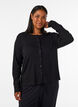 Cardigan en coton biologique avec broderie ajour&eacute;e, Noir, Model image number 0