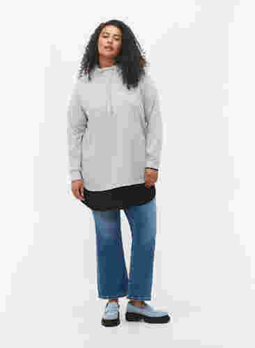 Sweat-shirt à col montant, Light Grey Melange, Model image number 2