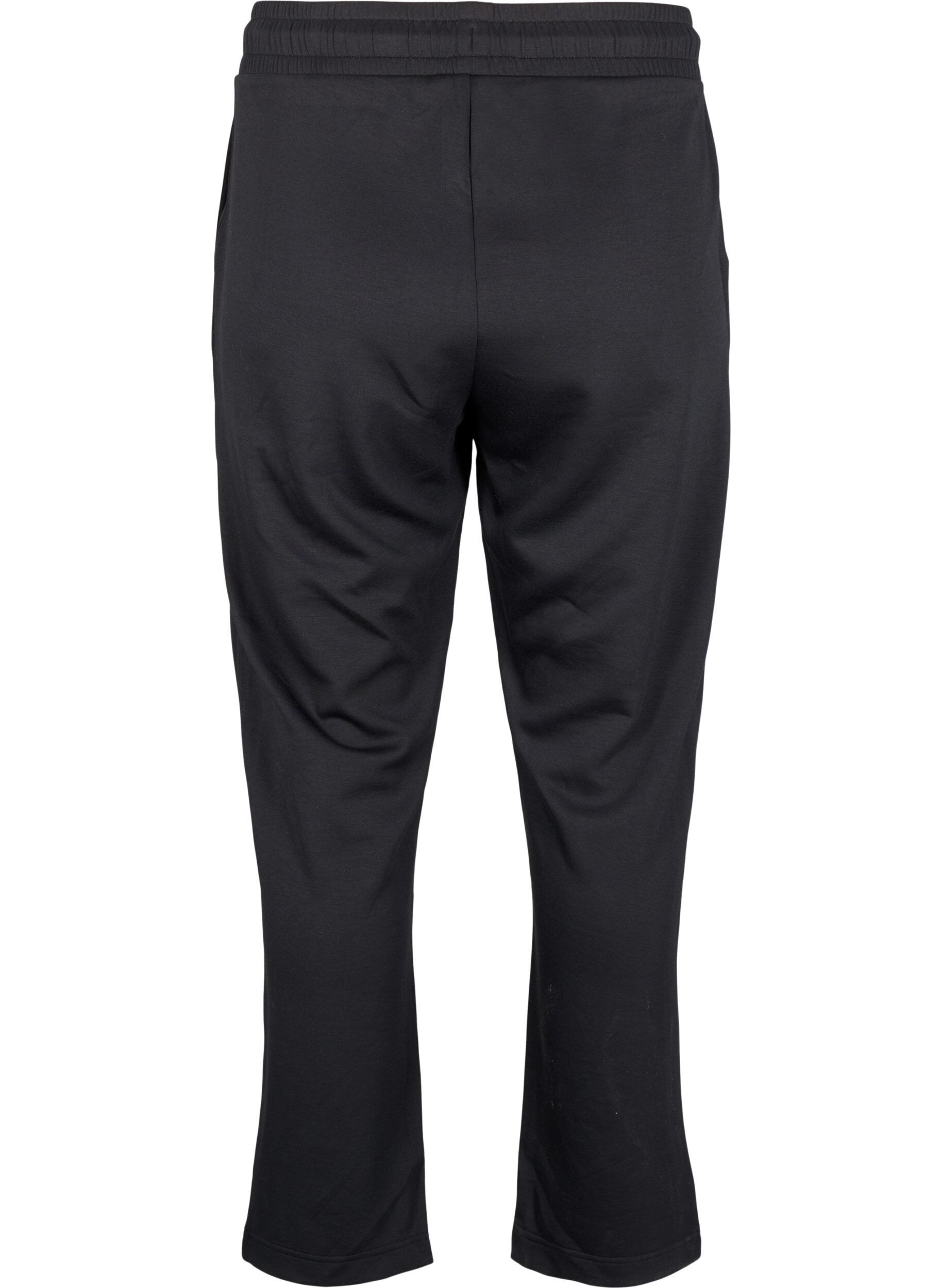 ZizziJoggingbroek met zakken en hoge taille, Zwart, Packshot image number 1