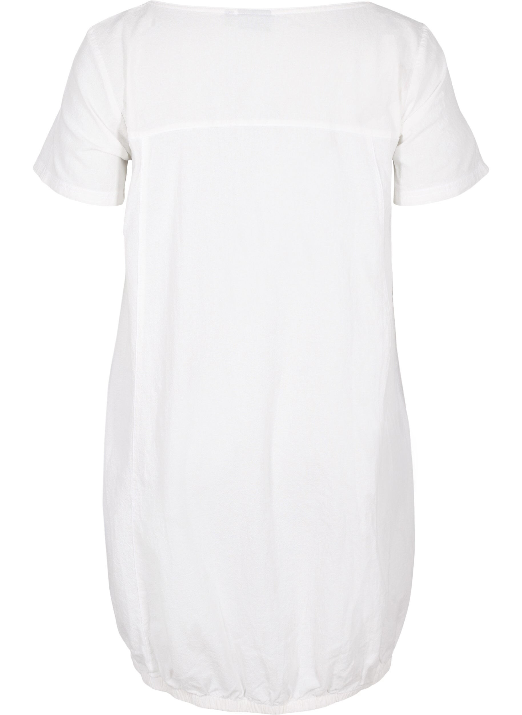 ZizziRobe en coton &agrave; manches courtes, Blanc, Packshot image number 1