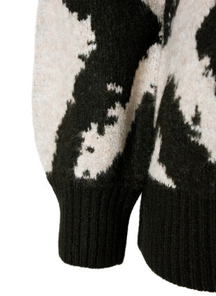 Blouse tricotée à motifs, Black Comb, Packshot image number 3