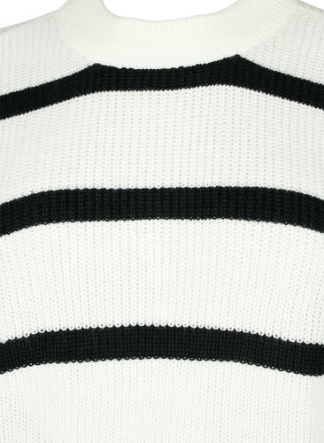 FLASH - Pull en tricot rayé, White/Black Stripe, Packshot image number 2