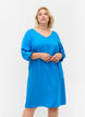 Viscose jurk met v-hals , Indigo Bunting, Model image number 0