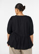 Viscose blouse met een stippenstructuur en V-hals, Zwart, Model image number 2