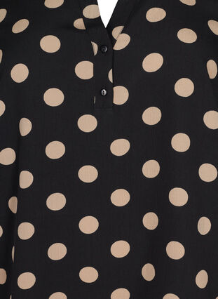 FLASH - Blouse met lange mouwen en print, Black Brown Dot, Packshot image number 2