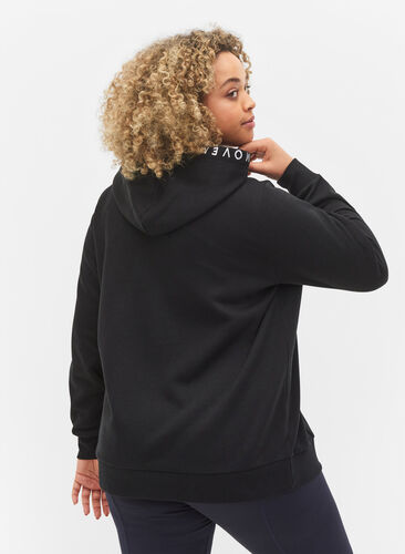Workout hoodie jack met ritssluiting, Black, Model image number 1