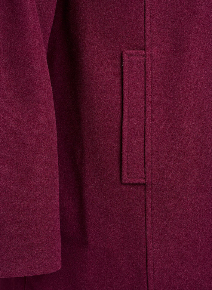 Manteau court &agrave; la coupe &eacute;vas&eacute;e, Bordeaux fonc&eacute;, Packshot image number 3