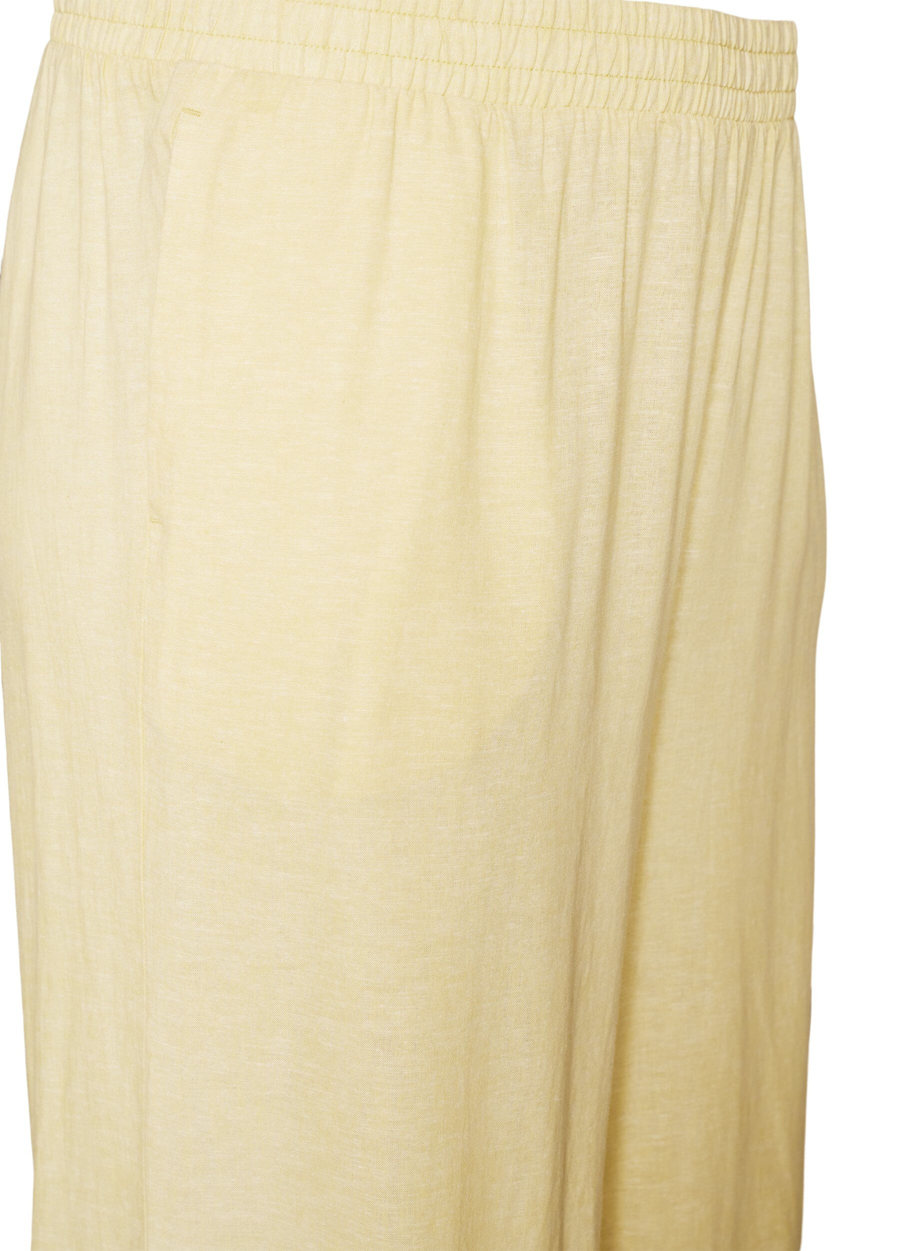 ZizziPantalon large en lin et viscose, Jaune clair, Packshot image number 2