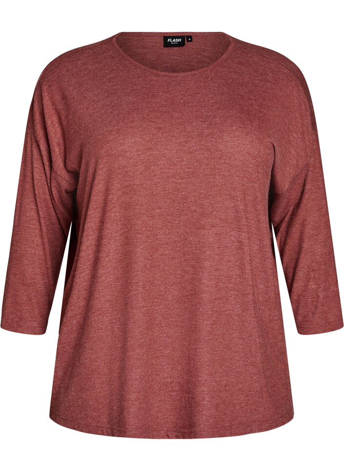 Blouse en jersey avec manches 3/4, Bordeaux, Packshot image number 0