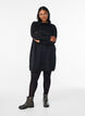 Kort sweatshirt jurk met hoge kraag en zakken, Zwart, Model image number 1