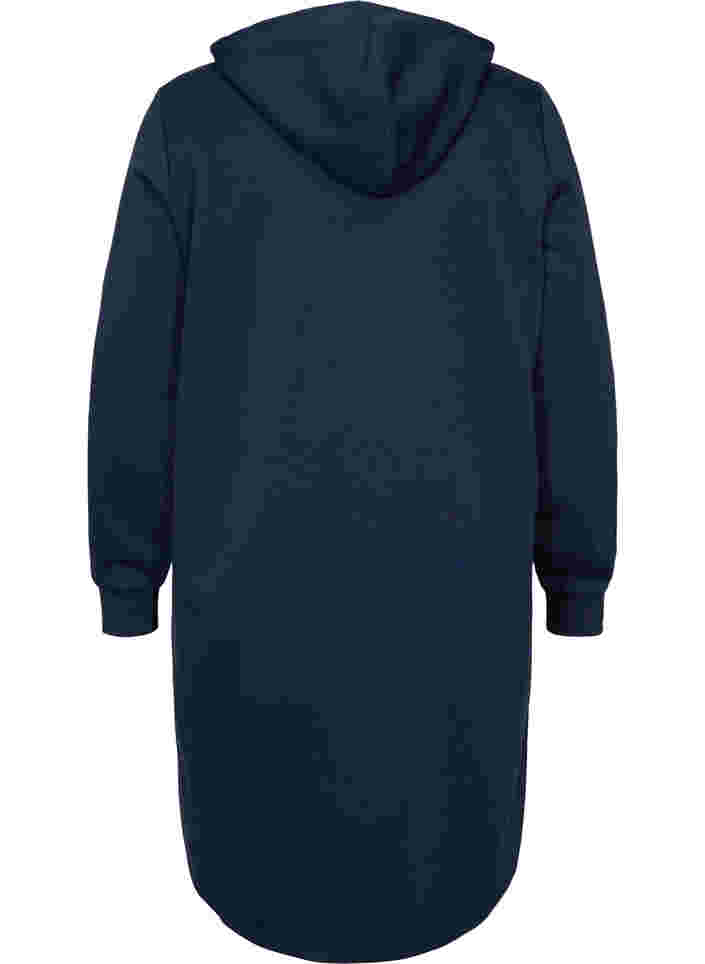 Sweaterjurk met capuchon en split, Navy Blazer, Packshot image number 1