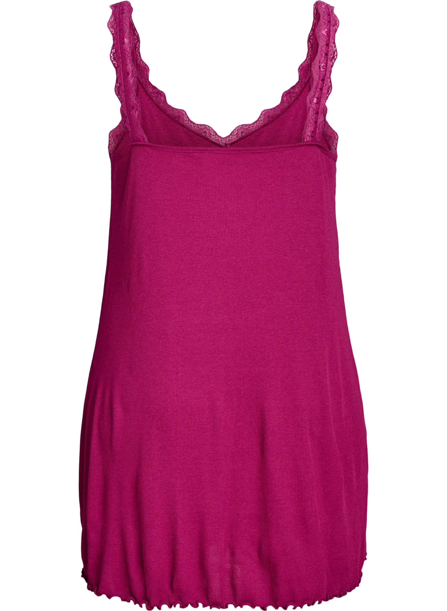 Zizzi Chemise de nuit avec ourlet en dentelle, Violet, Packshot image number 1