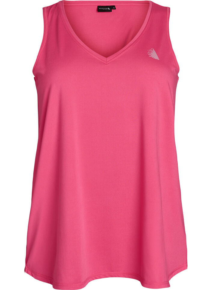 Workout top met V-hals, Pink, Packshot image number 0