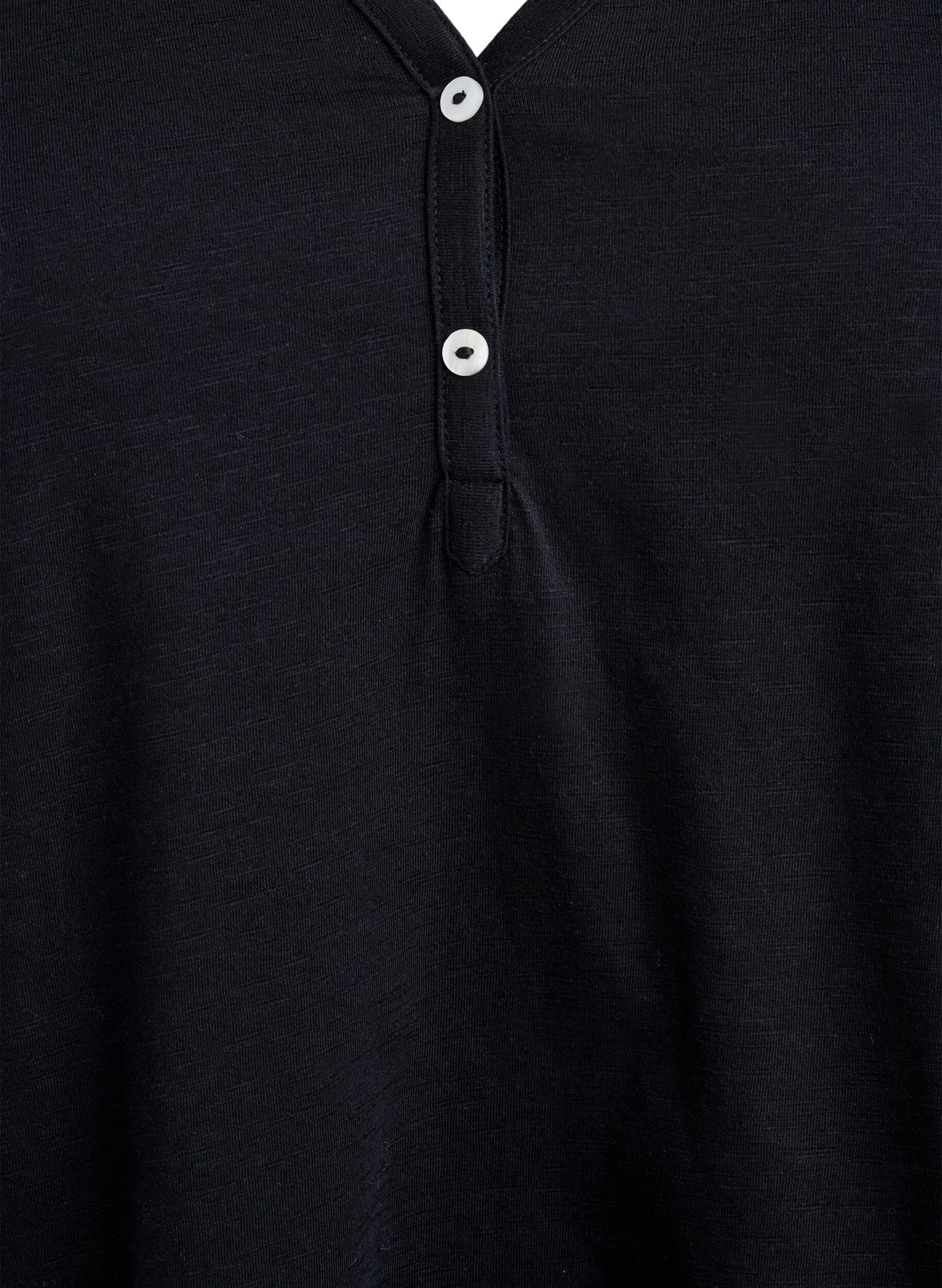 ZizziT-shirt met knoopdetail, Zwart, Packshot image number 2