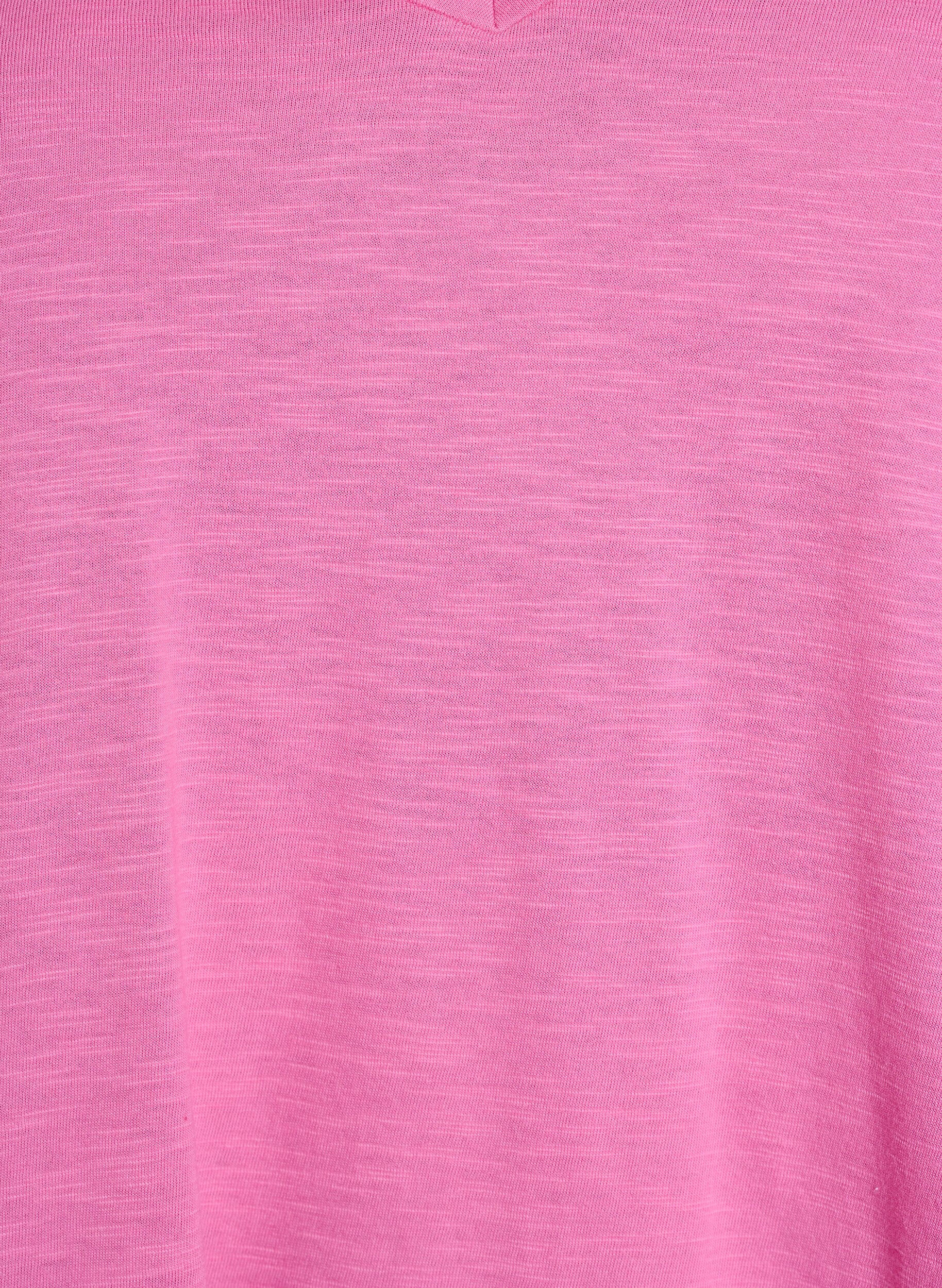 ZizziBasic t-shirt met korte mouwen en v-hals, Roze, Packshot image number 2