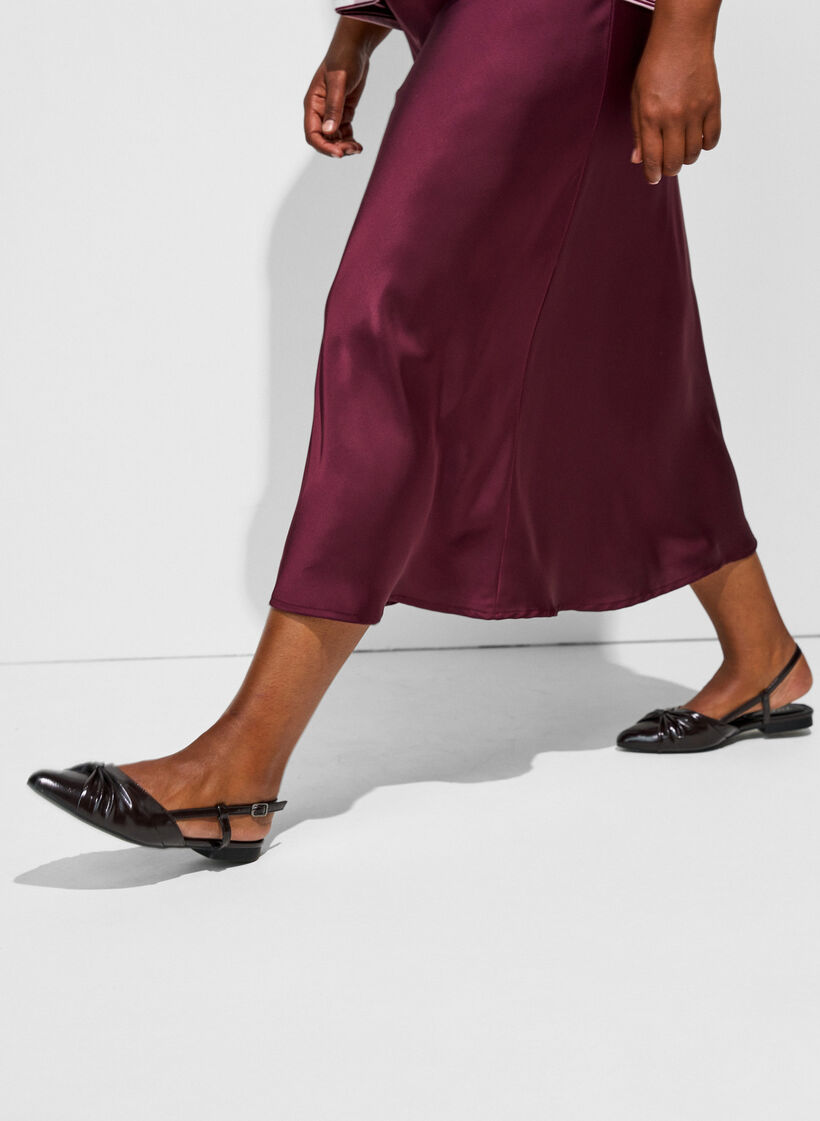 Satijnen midi rok, Rood, Model
