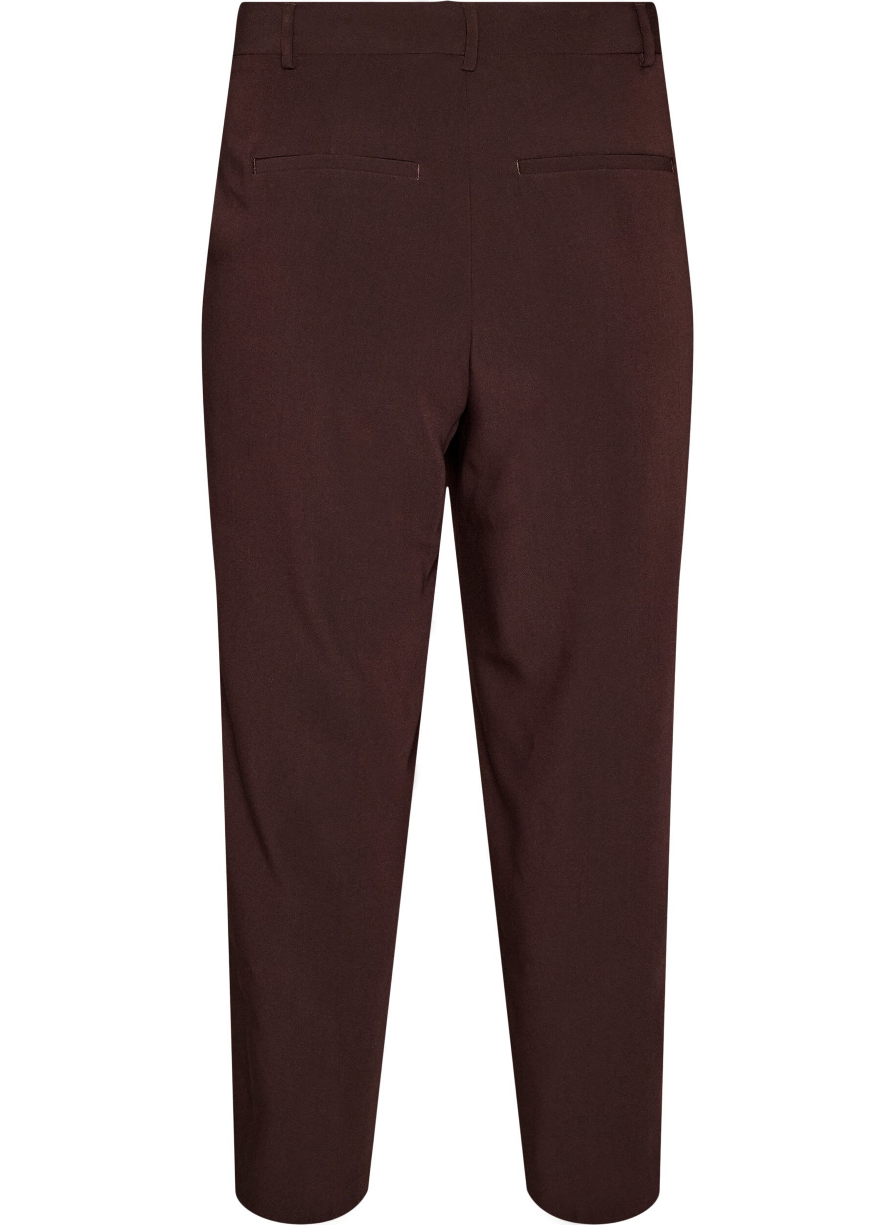 ZizziOp maat gemaakte broek met wijde pijpen en hoge taille, Bruin, Packshot image number 1