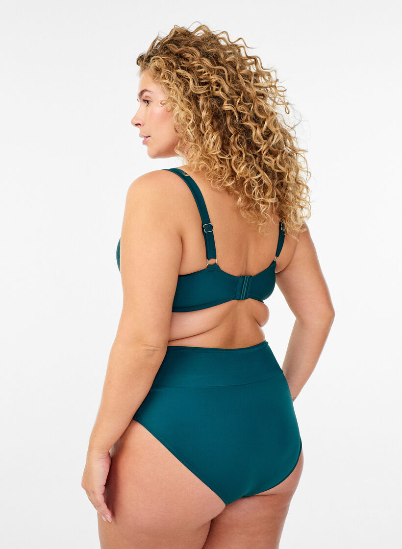 Culotte de bikini avec d&eacute;tail crois&eacute;, Vert, Model image number 1