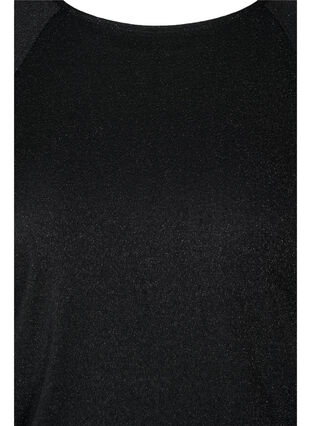 Jumpsuit met korte mouwen en glitter, Black, Packshot image number 2