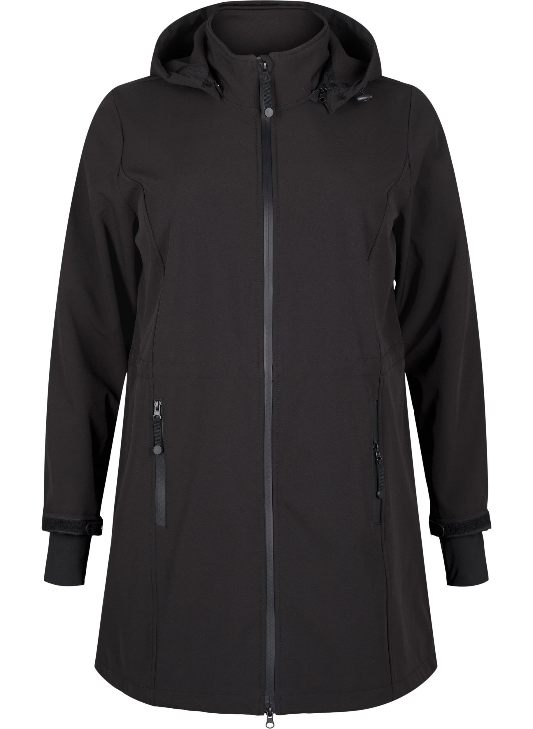 ZizziSoftshell jack met afneembare capuchon, Zwart, Packshot image number 4
