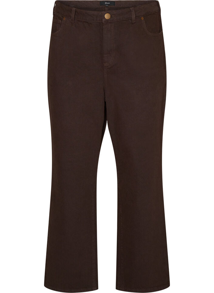 Kiana straight-fit jeans in kleur, Bruin, Packshot