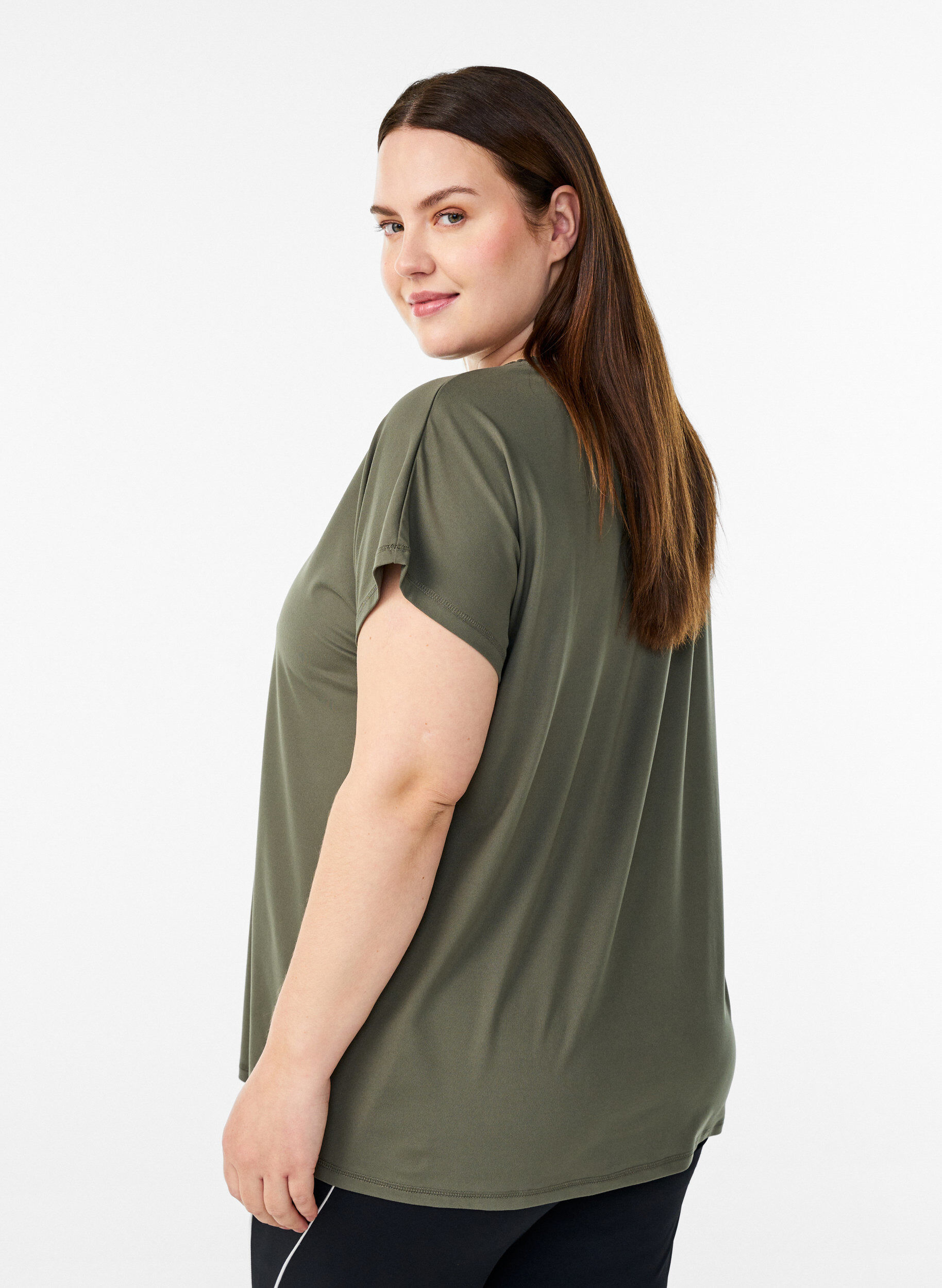 ZizziEffen gekleurd trainingsshirt, Groen, Model image number 2