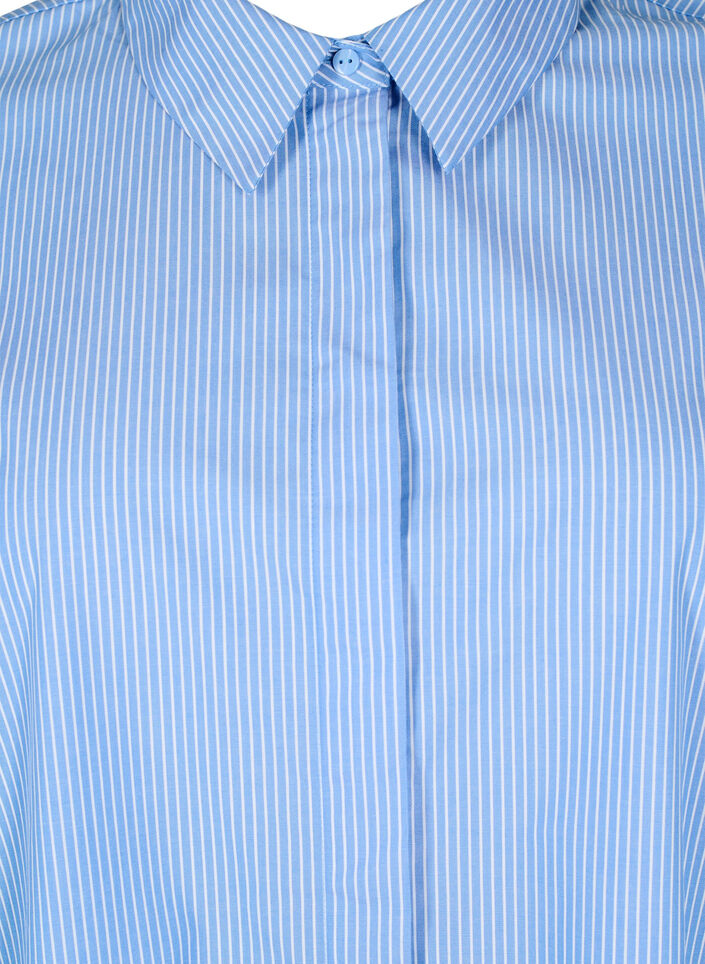 Chemise rayée ample à manches longues, Bleu Clair, Packshot image number 2