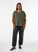 Effen basic T-shirt van katoen, Groen, Model image number 1