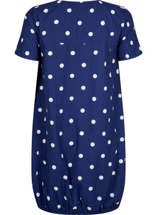 Bedrukte katoenen jurk met korte mouw, Medieval Blue DOT, Packshot image number 1