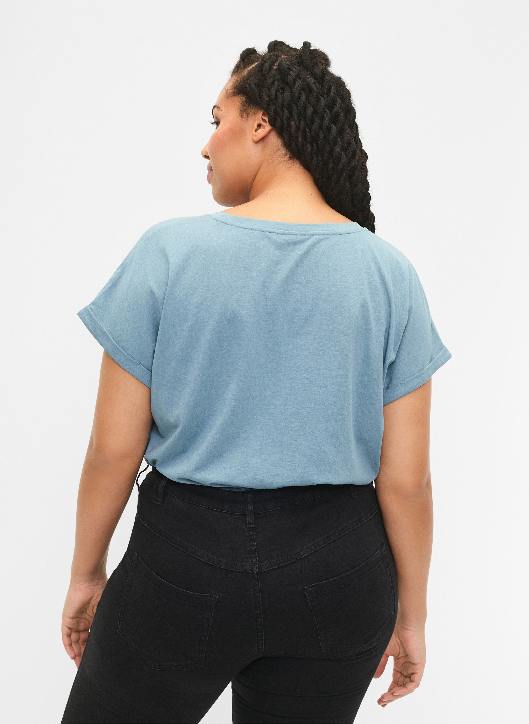 Zizzi2-pack T-shirts met korte mouwen, Blauw, Model image number 2