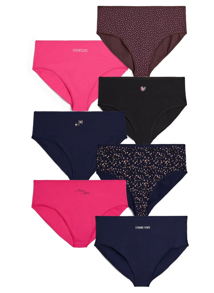 7-pack slip met normale taille, Roze, Packshot image number 0