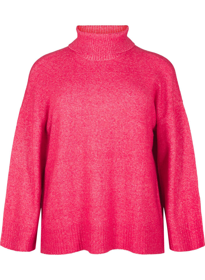 Gebreide blouse met col, Virtual Pink Mel., Packshot image number 0