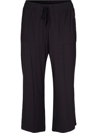 Pantalon de sport en viscose avec poches, Black, Packshot image number 0
