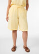 Short ample en mousseline de coton taille haute, Jaune clair, Model image number 0